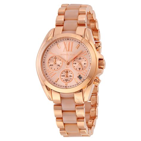 michael kors mini bradshaw rose gold|Michael Kors bradshaw chronograph watch.